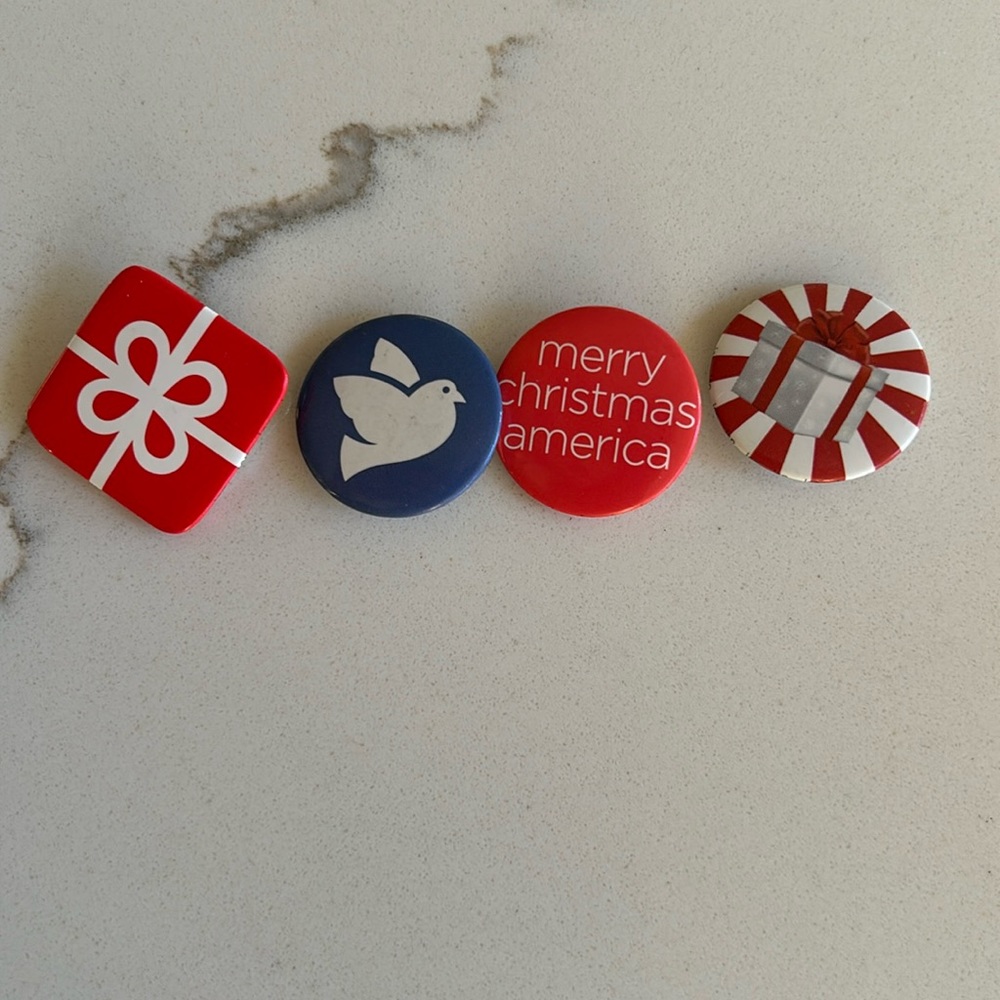 Holiday pins.